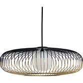 Circa Extra Large Ceiling Pendant Light in Black Iron, Brass & Acrylic